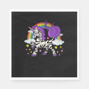 Servilleta De Papel Africa Animal Rainbow Zebracorta Cute Fantasy Zebr