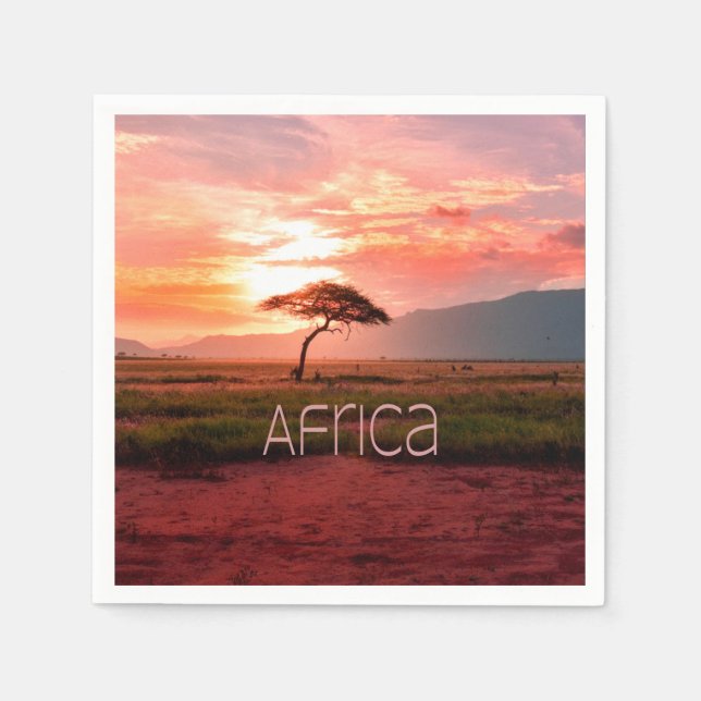 Servilleta De Papel Africa Sunset African (Anverso)