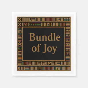 Servilleta De Papel African Gold Kente Baby Shower Napkin