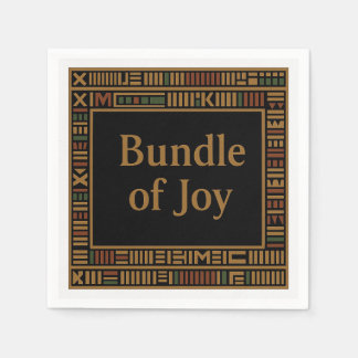 Servilleta De Papel African Gold Kente Baby Shower Napkin