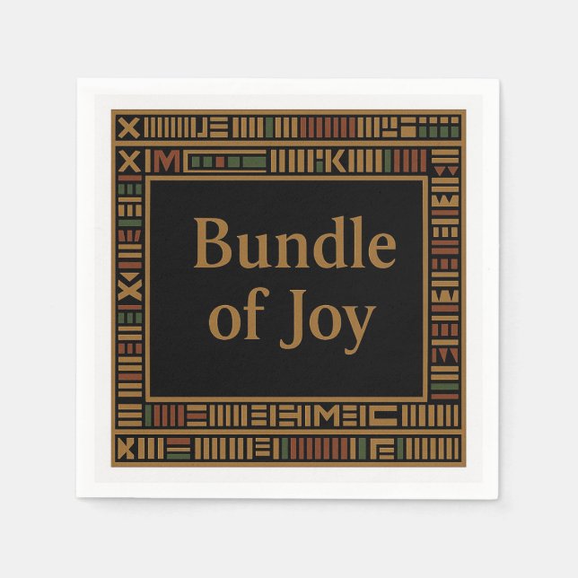 Servilleta De Papel African Gold Kente Baby Shower Napkin (Anverso)