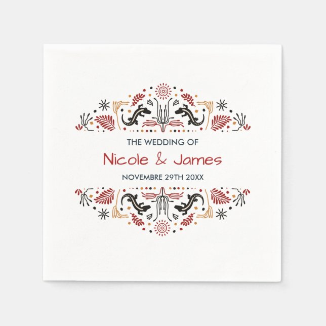 Servilleta De Papel Africana | Boda personalizada Ankara Kente (Anverso)