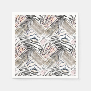 Servilleta De Papel Africano, combo, cuero, tigre, Jaguar, manchado,