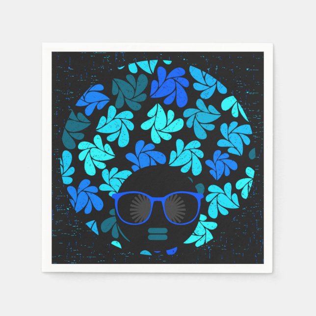 Servilleta De Papel Afro Diva Turquoise Verde azulado Napkins (Anverso)