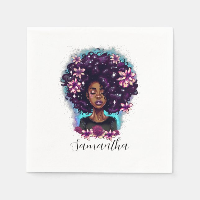 Servilleta De Papel Afromujer floral esparkling (Anverso)