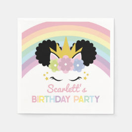 Servilleta De Papel Afropuff Unicornio arrasó con fiesta de cumpleaños