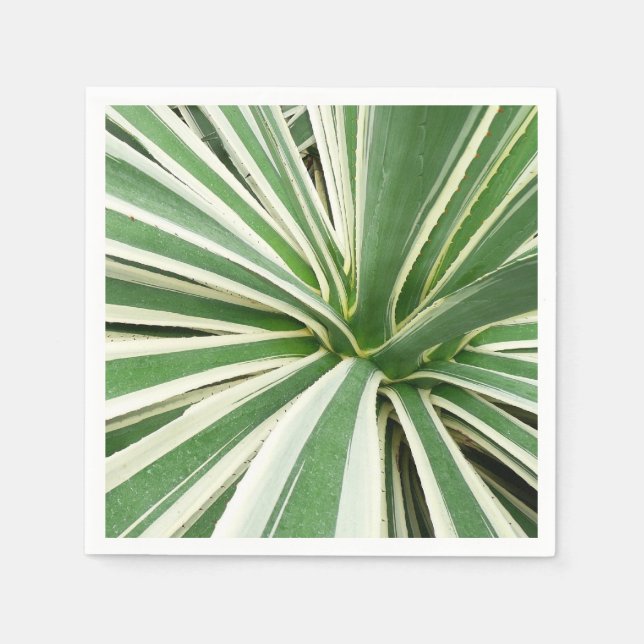 Servilleta De Papel Agave Plant Green y White Strike (Anverso)