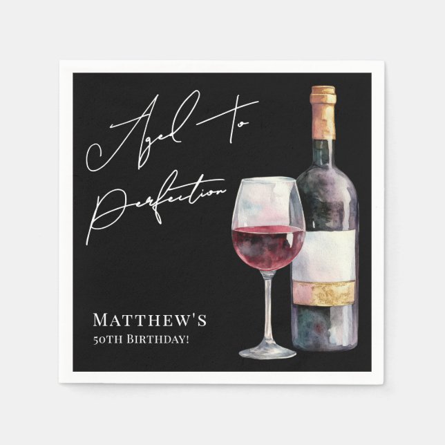 Servilleta De Papel Aged To Perfection Birthday Party (Anverso)