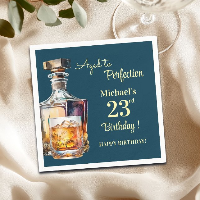 Servilleta De Papel Aged to Perfection Men 23rd Whiskey Birthday (Subido por el creador)
