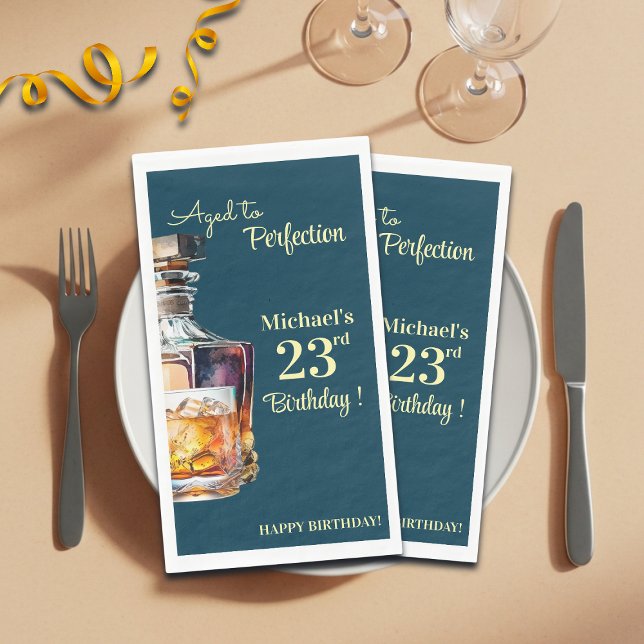 Servilleta De Papel Aged to Perfection Men 23rd Whiskey Birthday (Subido por el creador)
