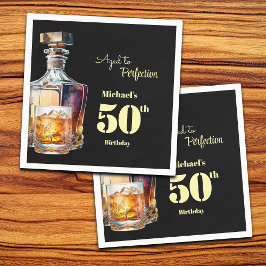 Servilleta De Papel Aged to Perfection Men's 50th Whiskey Birthday