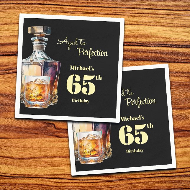 Servilleta De Papel Aged to Perfection Men's 65th Whiskey Birthday  (Subido por el creador)