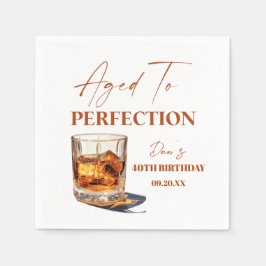 Servilleta De Papel Aged To Perfection Whisky Glass Birthday Party