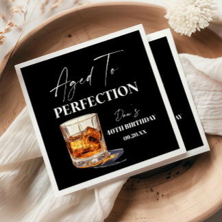 Servilleta De Papel Aged To Perfection Whisky Glass Birthday Party
