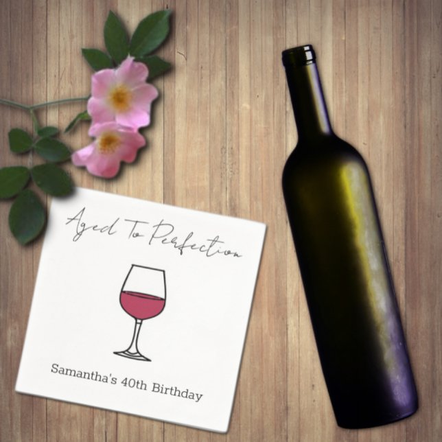 Servilleta De Papel Ageto A Perfection Wine 40 cumpleaños (Subido por el creador)