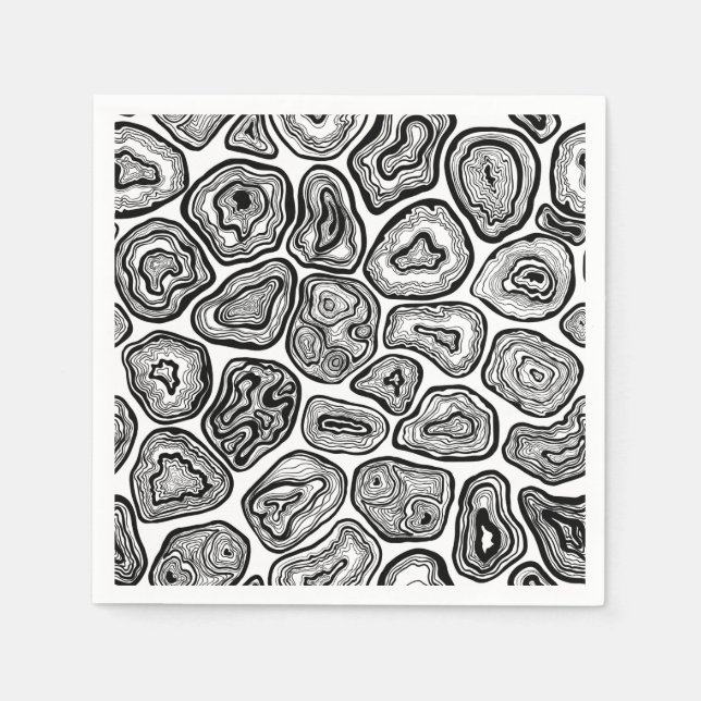 Servilleta De Papel Agitar cortes en blanco y negro (Anverso)