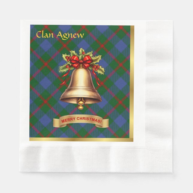 Servilleta De Papel Agnew Personalized Tartan Navidades (Anverso)