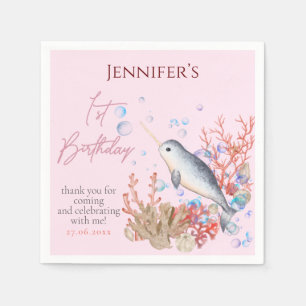 Servilleta De Papel Agradable bebé oceánico Narwhal conchas marinas Fi