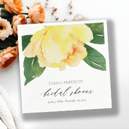 SERVILLETA DE PAPEL AGRADABLE COLOR DE AGUA AMARILLO FLORAL DUCHA BRID