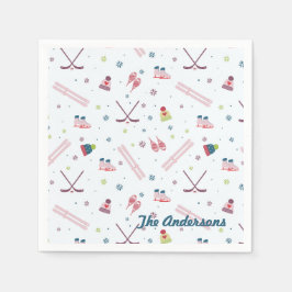 Servilleta De Papel Agradables deportes de invierno personalizado azul