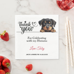 Servilleta De Papel Agradecimiento de Boda de Rottweiler