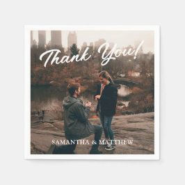 Servilleta De Papel Agradecimiento de la fiesta de compromiso de foto