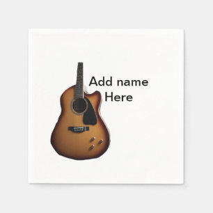 Servilleta De Papel Agrega tu nombre texto guitarra acústica marrón ed