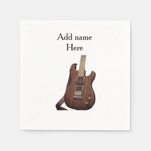 Servilleta De Papel Agrega tu nombre texto guitarra acústica marrón ed