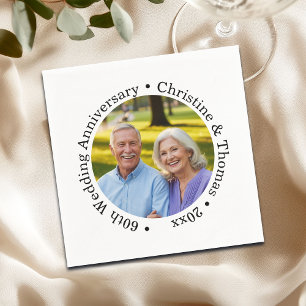Servilleta De Papel Agrega tu propia foto de pareja Aniversario de bod