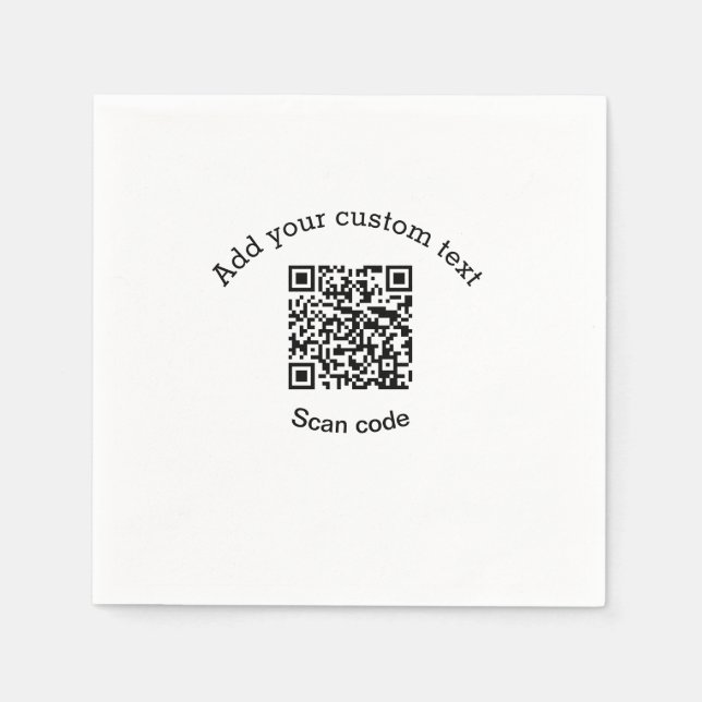 Servilleta De Papel Agrega tu texto personalizado código QR de negocio (Anverso)