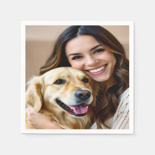 Servilleta De Papel Agregar Foto de Golden Retriever Personalizar