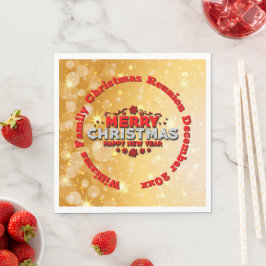 Servilleta De Papel Agregar nombre año coincidente Almuerzo de Navidad