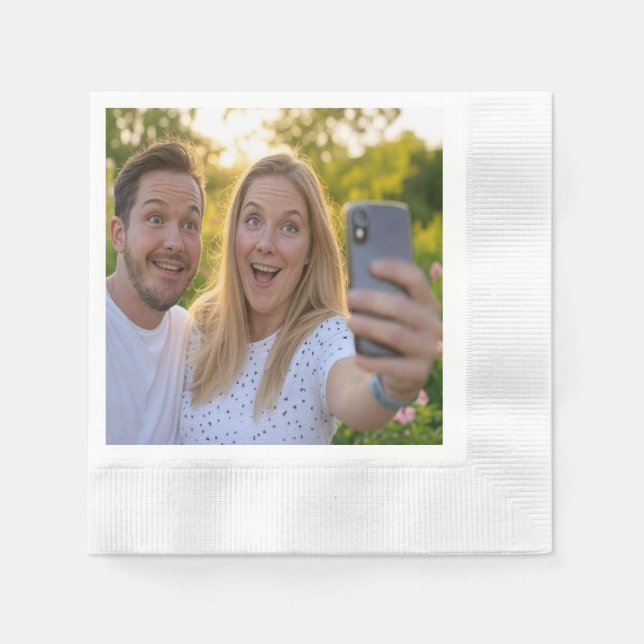 Servilleta De Papel Agregar personalización de selfie (Anverso)