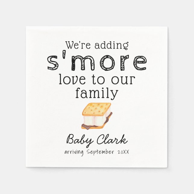 Servilleta De Papel Agregar S'more Love Baby Shower (Anverso)