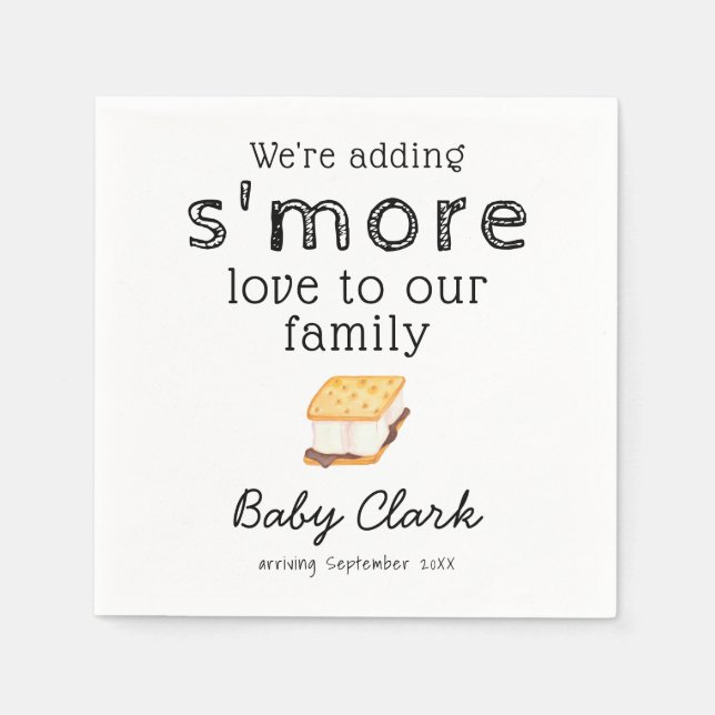 Servilleta De Papel Agregar S'more Love Baby Shower (Anverso)