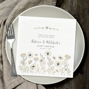 Servilleta De Papel Agua blanca Flora neutra ducha de bebé