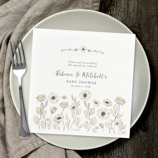 Servilleta De Papel Agua blanca Flora neutra ducha de bebé (Subido por el creador)