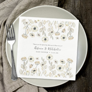 Servilleta De Papel Agua blanca Flora neutra ducha de bebé