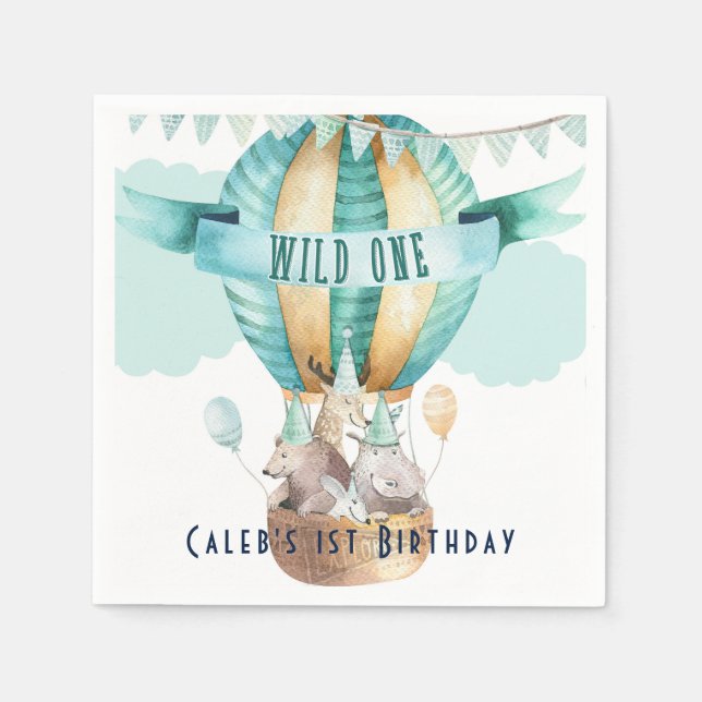 Servilleta De Papel Agua de Adventure Animal Boho WILD ONE 1 1ª (Anverso)