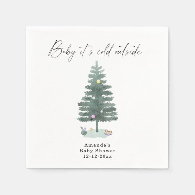 Servilleta De Papel Agua de Navidad árbol de bebé (Anverso)