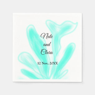 Servilleta De Papel Agua verde azulada acuarela bodas personalizadas