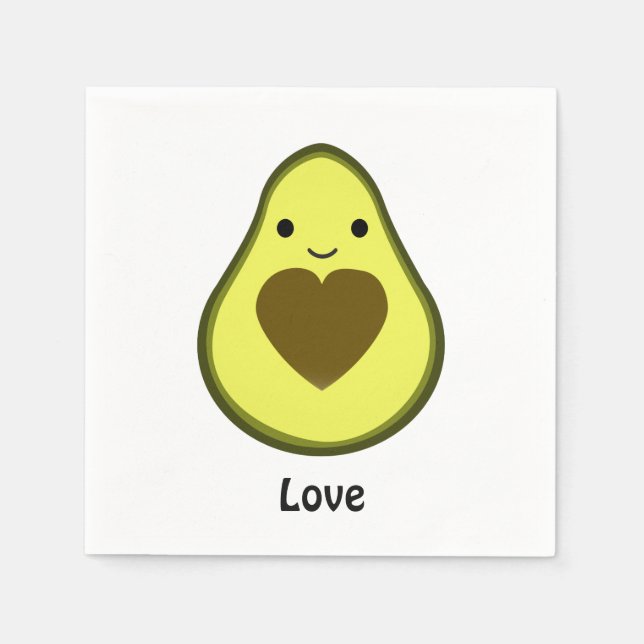 Servilleta De Papel Aguacate amor lindo aguacate con corazón (Anverso)