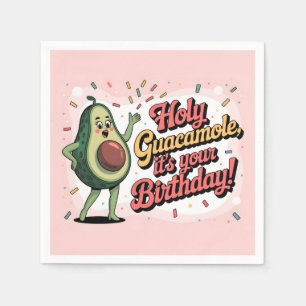 Servilleta De Papel Aguacate y "Santo Guacamole, es tu Cumpleaños"