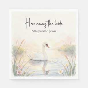 Servilleta De Papel Aguamarina Despedida de Soltera Romántica de Cisne