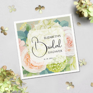 Servilleta De Papel Aguamarina Flores Acuarela para Despedida de Solte