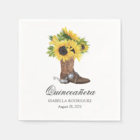 Aguamarina Girasol Rústico Occidental Quinceañera