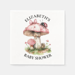 Servilleta De Papel Aguamaris de Mariquita Acuarela para Baby Shower 