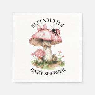 Servilleta De Papel Aguamaris de Mariquita Acuarela para Baby Shower 