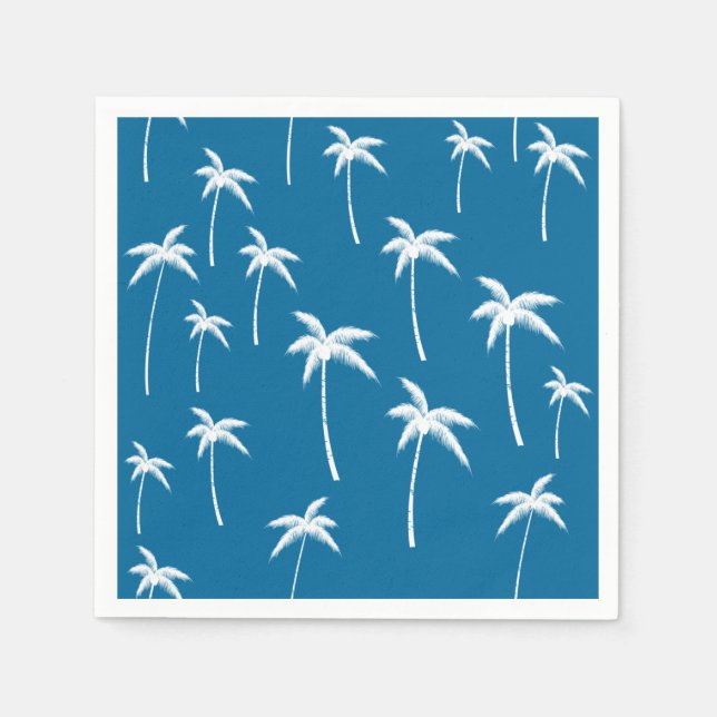 Servilleta De Papel Aguas profundas y palmeras blancas (Anverso)