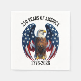 Servilleta De Papel Águila Americana Patriótica 250 Años 1776-2026